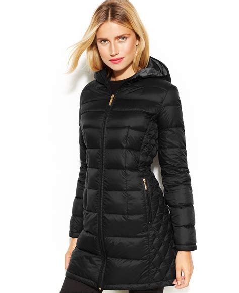 women's michael kors black puffer jacket|Michael Kors puffer coat 2x.